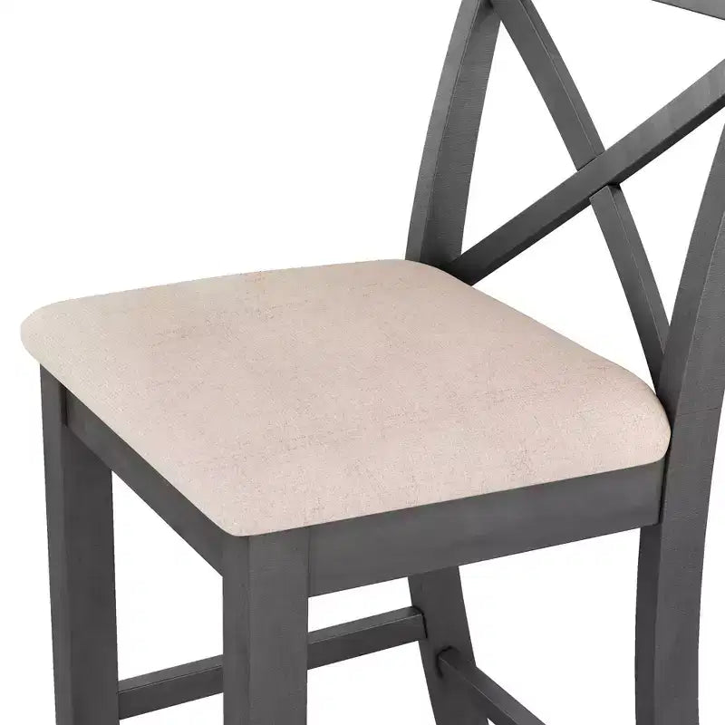 Set da pranzo rettangolare Farmhouse da 47.5" in legno, altezza bar, angolo colazione per cucina con 2 sedie per piccoli spazi - ModernLuxe