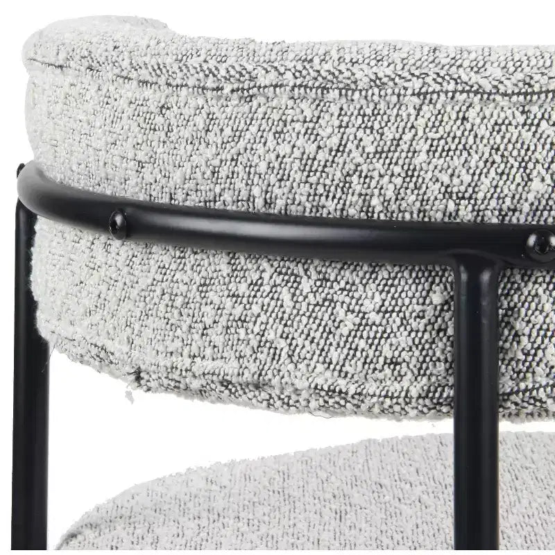 Roundhill Furniture Durban кръгъл комплект за хранене от 5 части, дървена маса за хранене с 4 стола с тапицерия букле