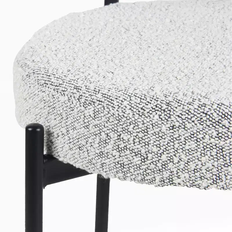 Roundhill Furniture Durban кръгъл комплект за хранене от 5 части, дървена маса за хранене с 4 стола с тапицерия букле