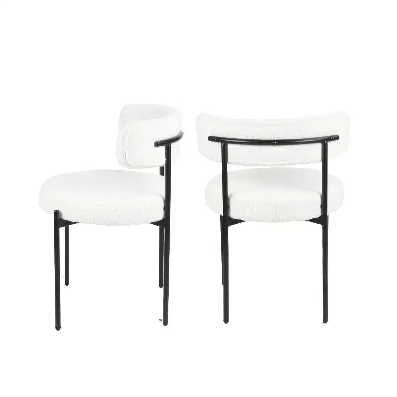 Roundhill Furniture Durban кръгъл комплект за хранене от 5 части, дървена маса за хранене с 4 стола с тапицерия букле