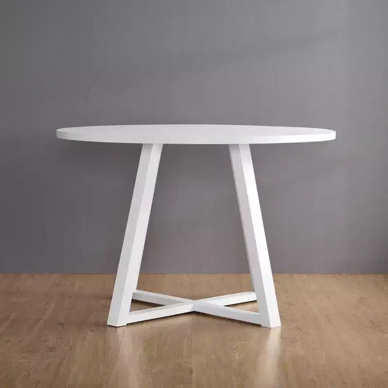 Roundhill Furniture Varna Round Dining Set, Wood Dining Table with 2 Stylish Chairs, 3-Piece