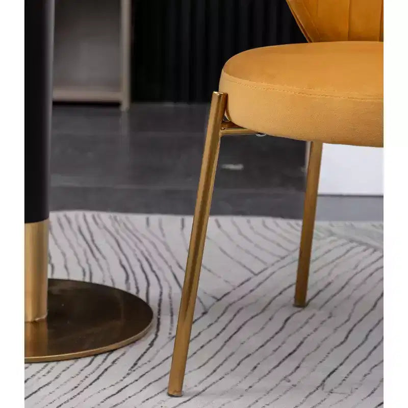 Roundhill Furniture Amoa σύγχρονο σετ τραπεζαρίας, λευκό στρογγυλό τραπέζι φαγητού με 4 καρέκλες, 5 τεμαχίων
