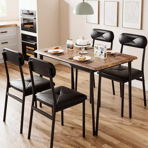 5 Piece Dining Table Set for 4, Kitchen Table and Chairs for 4, Modern Dining Room Table Set, Dinner Table Set for 4