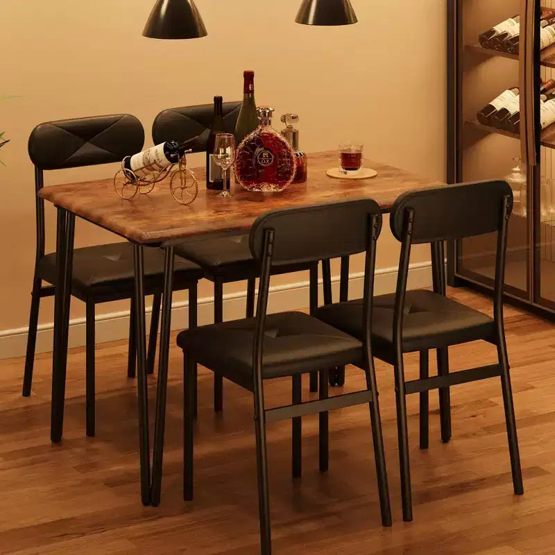 Set da pranzo da 5 pezzi per 4 persone, tavolo e sedie da cucina per 4 persone, set da pranzo moderno, set da tavolo da pranzo per 4 persone
