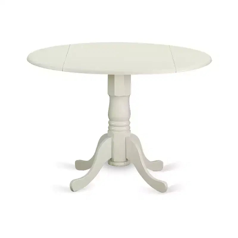 Set da pranzo HomeStock da 3 pezzi, tavolo rotondo e 2 sedie, bianco lino