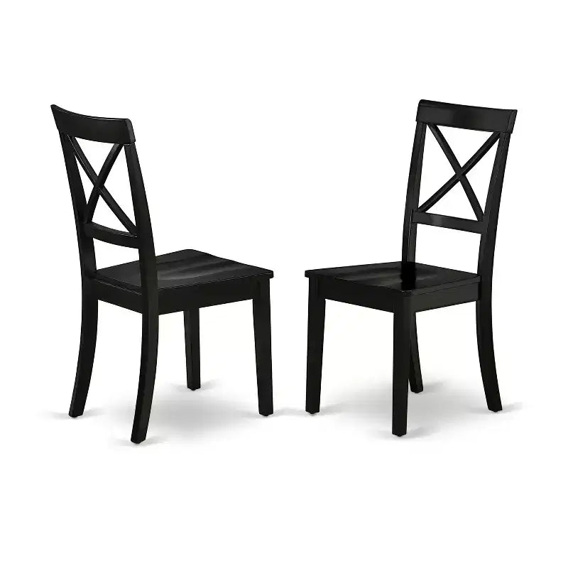 HomeStock rundes Esszimmertisch-Set mit Klappseiten, Holzstühlen, Schwarz