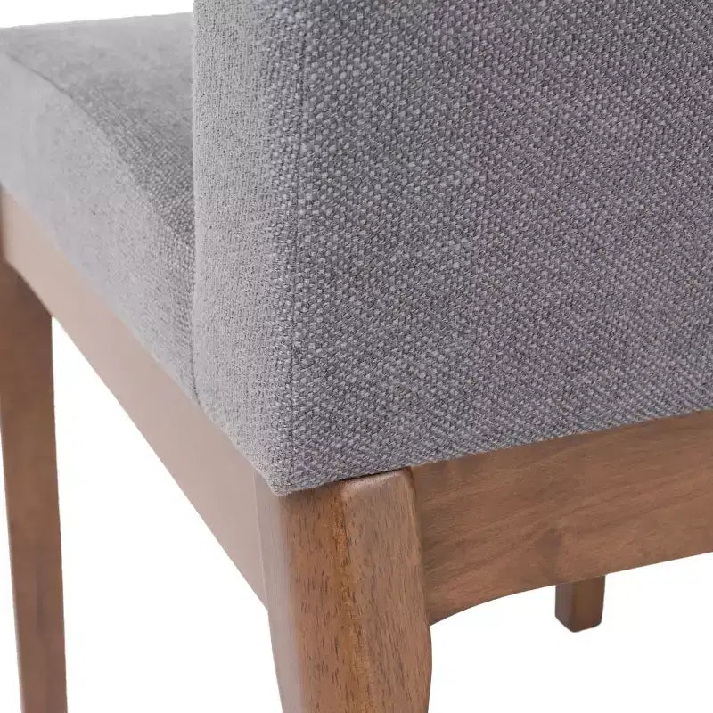 Set da pranzo da 5 pezzi con tavolo da cucina e 4 sedie imbottite, stile moderno di metà secolo, beige/grigio+noce-ModernLuxe