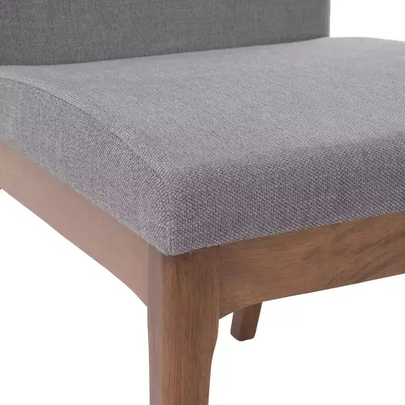 Set da pranzo da 5 pezzi con tavolo da cucina e 4 sedie imbottite, stile moderno di metà secolo, beige/grigio+noce-ModernLuxe