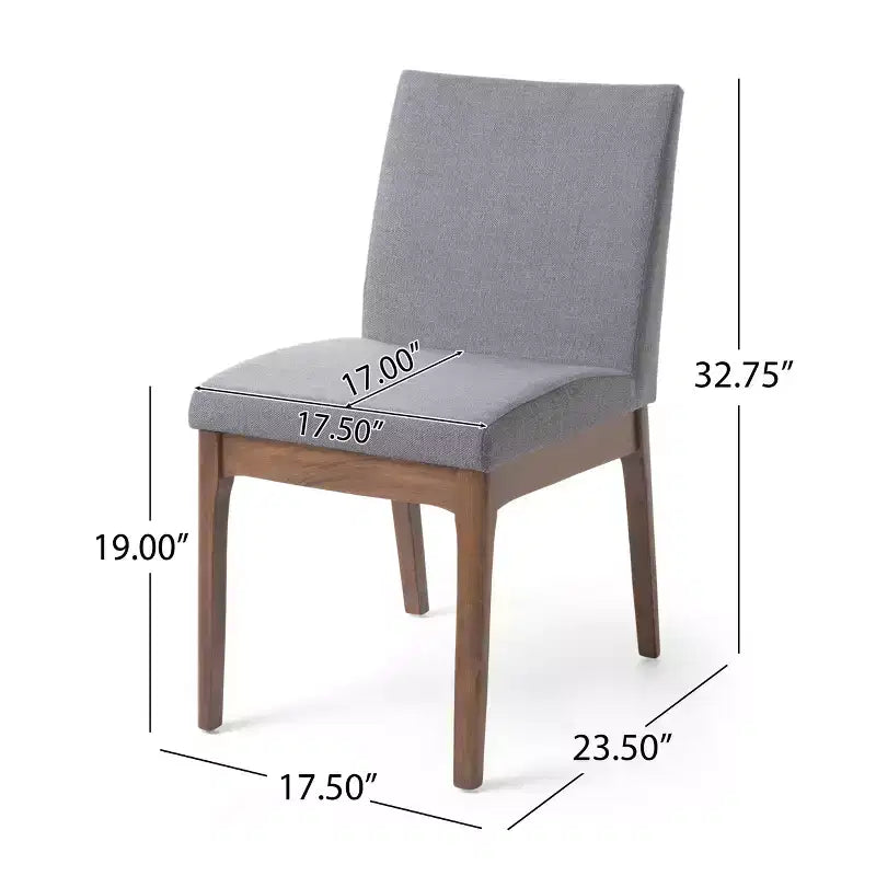 Set da pranzo da 5 pezzi con tavolo da cucina e 4 sedie imbottite, stile moderno di metà secolo, beige/grigio+noce-ModernLuxe