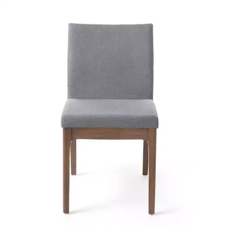 Set da pranzo da 5 pezzi con tavolo da cucina e 4 sedie imbottite, stile moderno di metà secolo, beige/grigio+noce-ModernLuxe