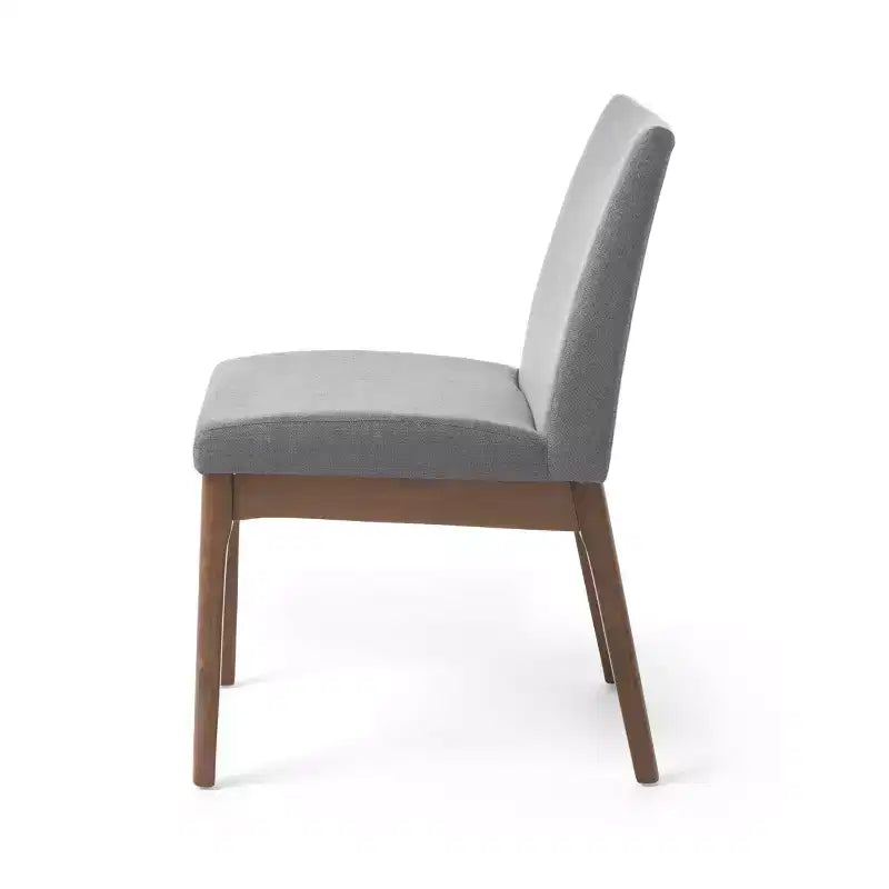 Set da pranzo da 5 pezzi con tavolo da cucina e 4 sedie imbottite, stile moderno di metà secolo, beige/grigio+noce-ModernLuxe