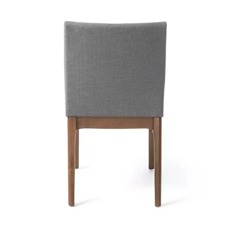 Set da pranzo da 5 pezzi con tavolo da cucina e 4 sedie imbottite, stile moderno di metà secolo, beige/grigio+noce-ModernLuxe