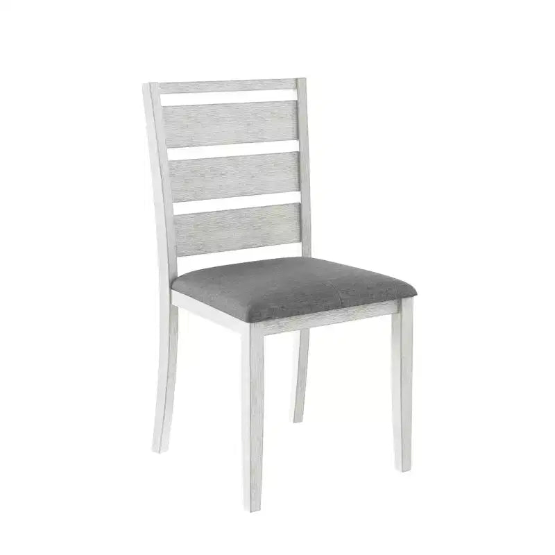 Set da pranzo rustico VECELO da 5 pezzi, tavolo quadrato in legno di gomma con ripiano e 4 sedie da pranzo imbottite senza braccioli per la cucina, grigio