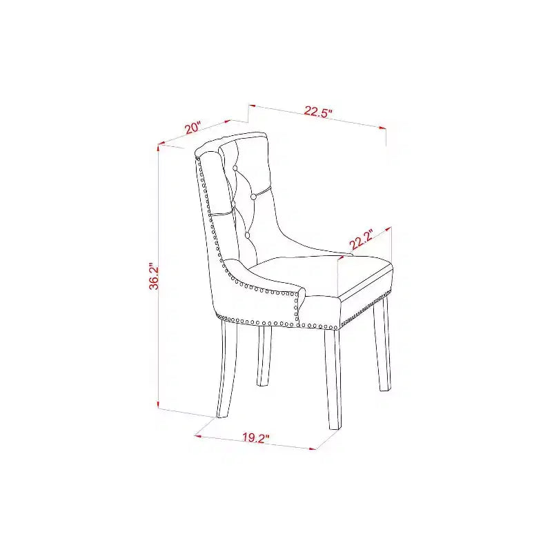 HomeStock rundes Esszimmer-Set - kleiner Esstisch und vier Esszimmerstühle, Mahagoni