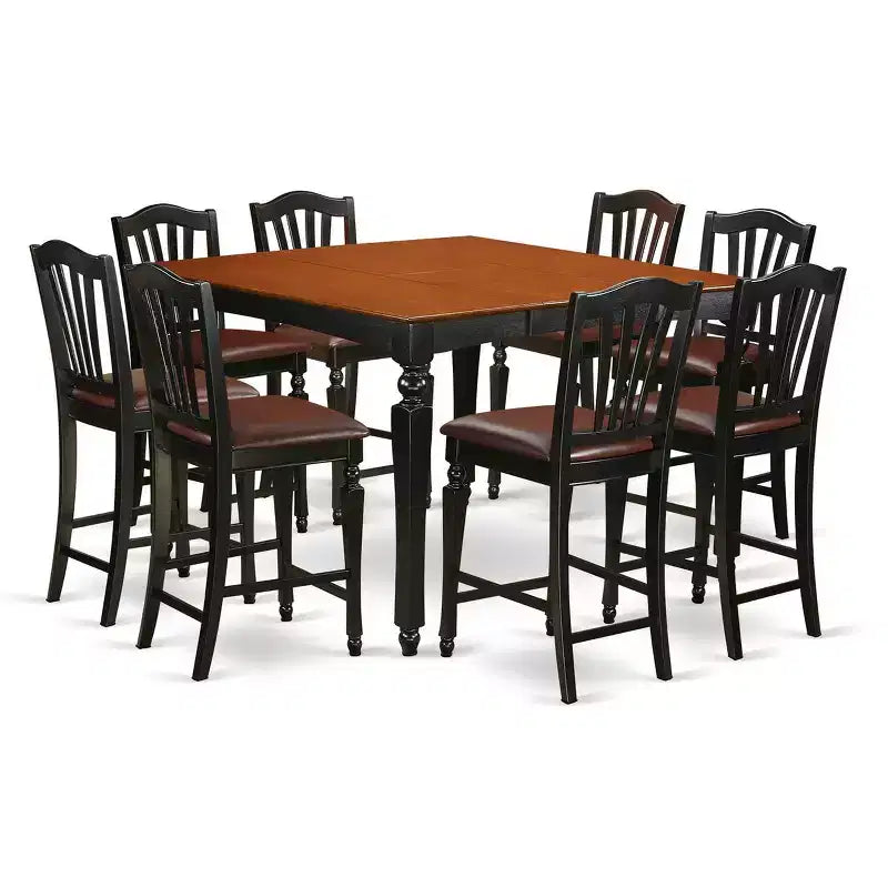 Set da pranzo HomeStock ad altezza bancone con tavolo con prolunga a farfalla e 8 sedie
