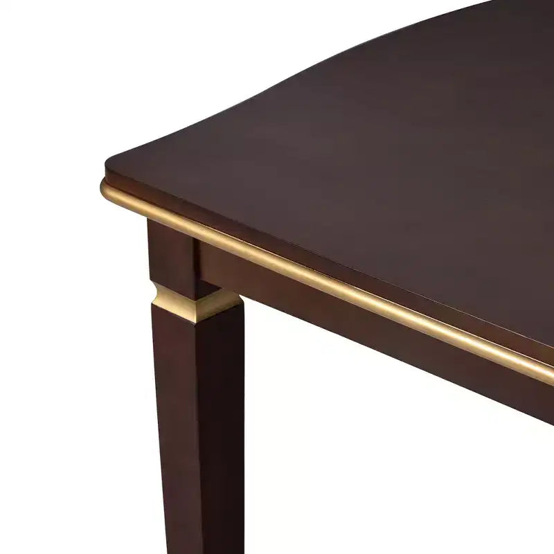 Retro 6-teiliges Küchen-Esszimmer-Set, rechteckiger Holztisch, 4 gepolsterte Stühle mit hoher, getufteter Rückenlehne und 1 Bank