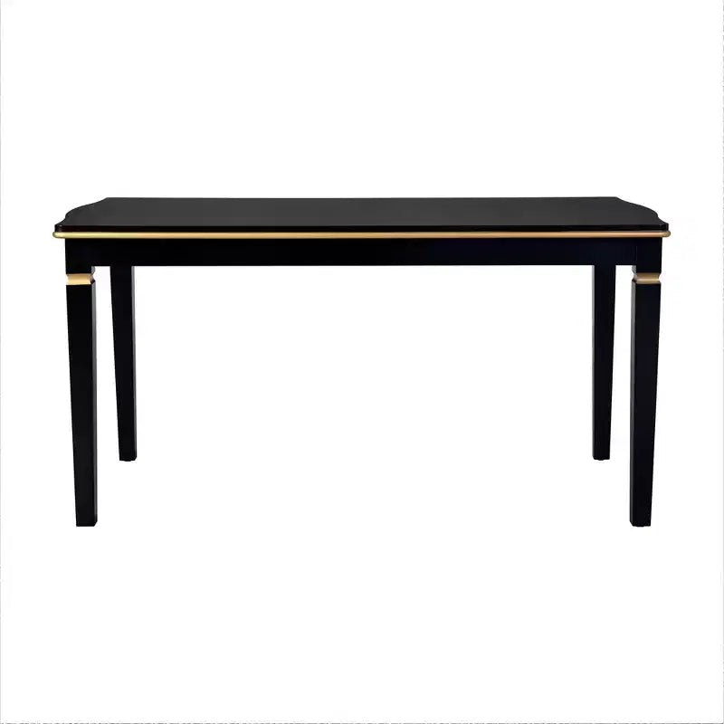 Retro 6-teiliges Küchen-Esszimmer-Set, rechteckiger Holztisch, 4 gepolsterte Stühle mit hoher, getufteter Rückenlehne und 1 Bank