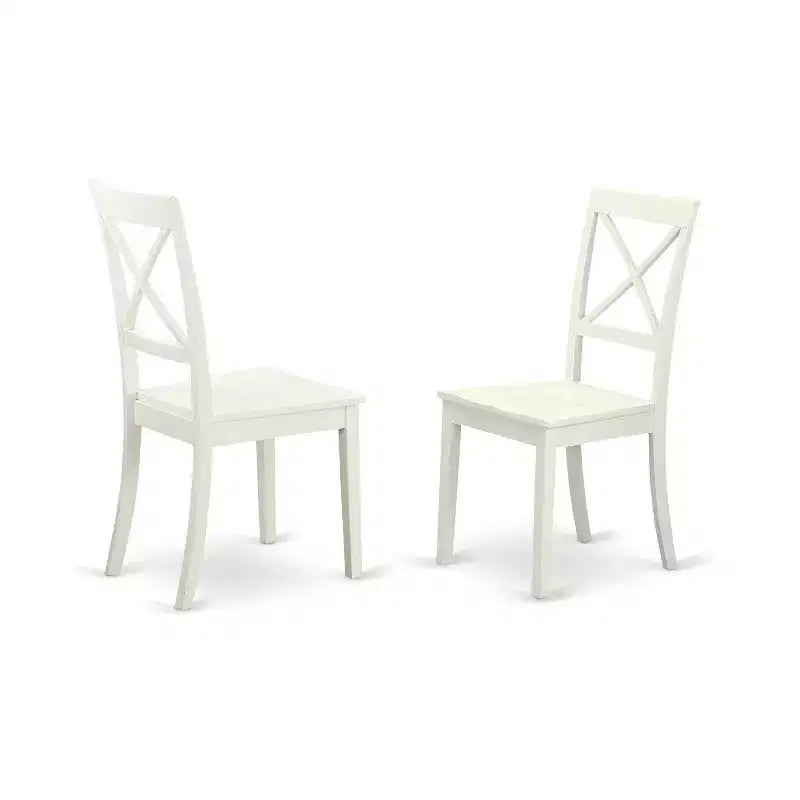 HomeStock Belmont Küchentisch-Set - Tisch plus 2 Esszimmerstühle, Leinenweiß