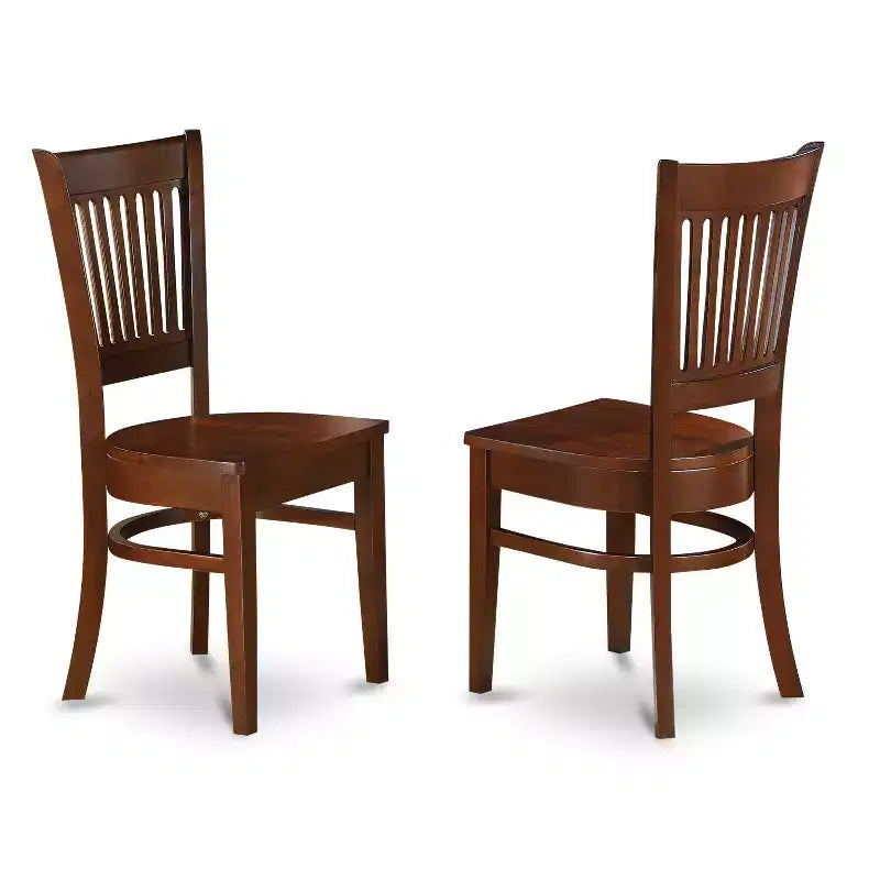 HomeStock Belmont 5-teiliges ovales Esszimmer-Set mit Säulentischfuß und Stühlen ohne Armlehnen, Espresso