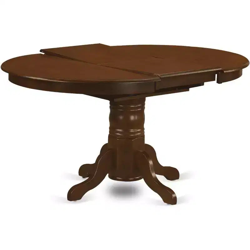HomeStock Belmont 5-teiliges ovales Esszimmer-Set mit Säulentischfuß und Stühlen ohne Armlehnen, Espresso