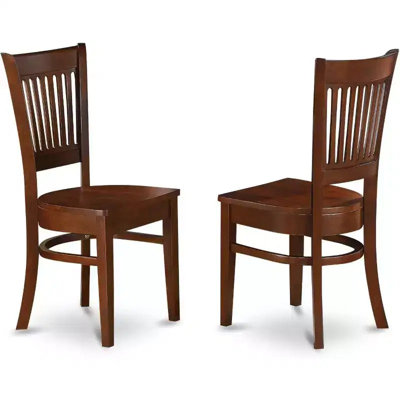 HomeStock Belmont 5-teiliges ovales Esszimmer-Set mit Säulentischfuß und Stühlen ohne Armlehnen, Espresso