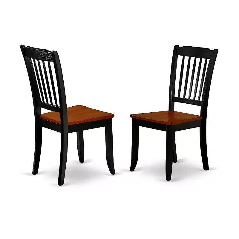 HomeStock Belmont 7-teiliges rechteckiges 42/60-Zoll-Tischset mit 18-Zoll-Einlegeplatte und 6 Stühlen mit vertikalen Sprossen