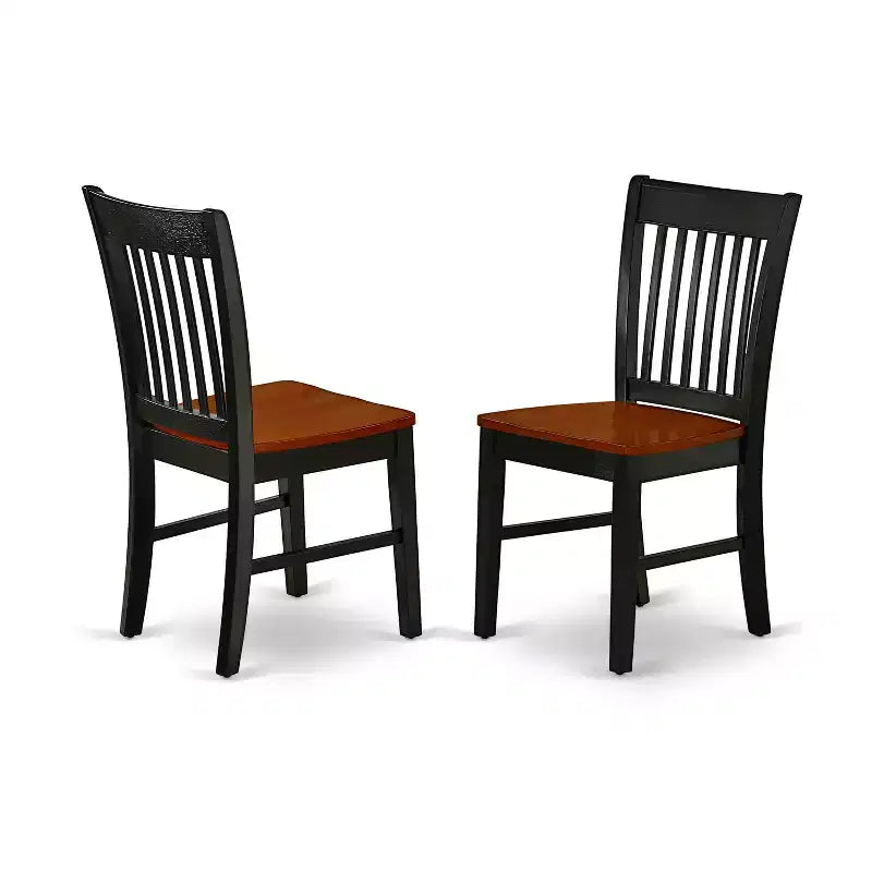 HomeStock Belmont 3-delige ronde familietafel van 36 inch met twee keukenstoelen met zitting van massief hout