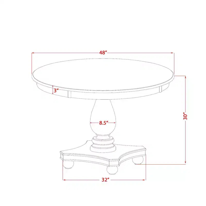 HomeStock Belmont moderne eetkamerset met 7 delen - houten tafel met voetstuk en 6 lichtbruine Parson-eetkamerstoelen met hoge rugleuning - afwerking in antiek walnoot