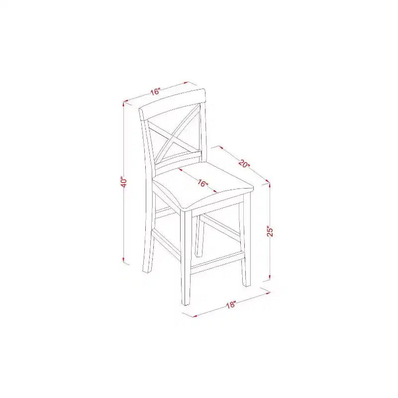 HomeStock Belmont kuhinjski set od 5 komada uključuje kvadratni blagovaonski stol i 4 stolice za blagovaonicu, 36x36 inča, hrast
