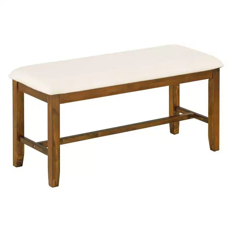 Set da pranzo in stile rustico da 6 pezzi con panca per 6 persone, tavolo rettangolare in legno e 4 sedie imbottite