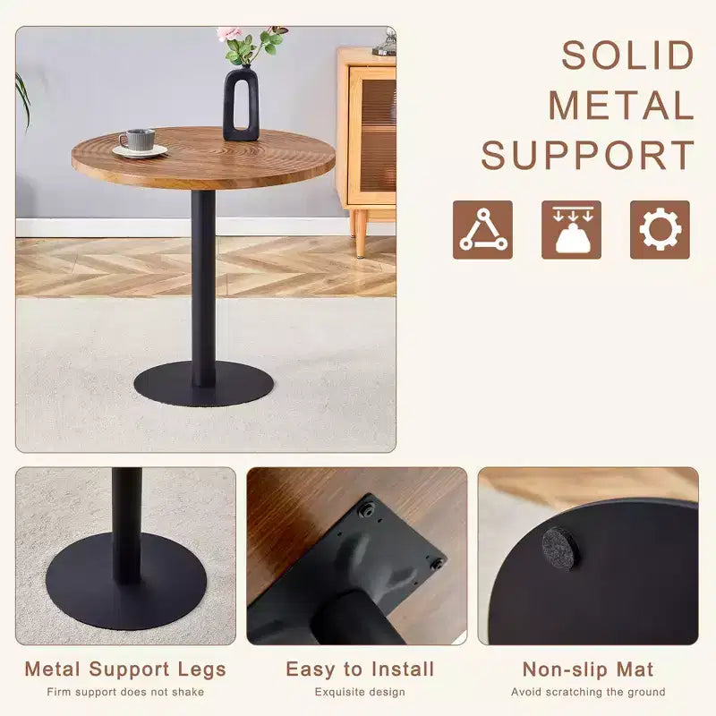 3/5-teiliges Esszimmertisch-Set, runder Küchentisch, platzsparende Essecke mit 2/4 gepolsterten Stühlen - ModernLuxe