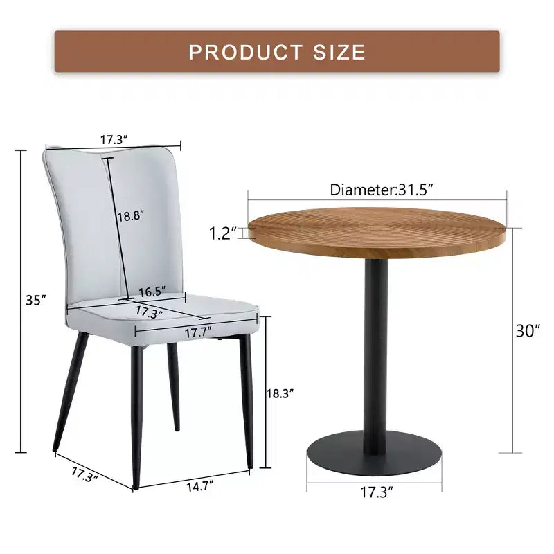 3/5-teiliges Esszimmertisch-Set, runder Küchentisch, platzsparende Essecke mit 2/4 gepolsterten Stühlen - ModernLuxe