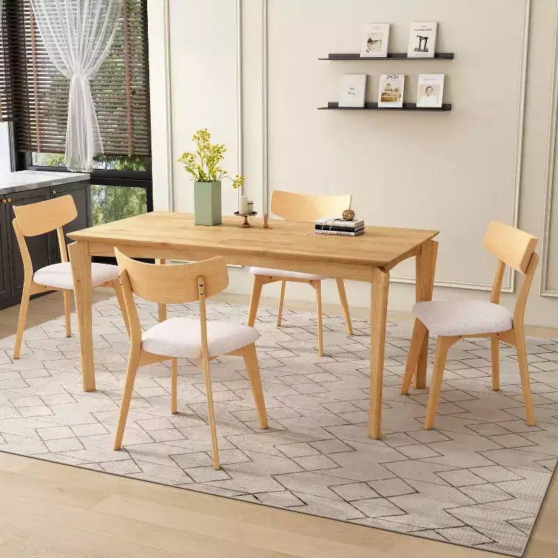 Christopher Knight Home Adrian 7-teiliges Esszimmertisch-Set aus Holz im Mid-Century-Modern-Stil mit gepolsterten Esszimmerstühlen