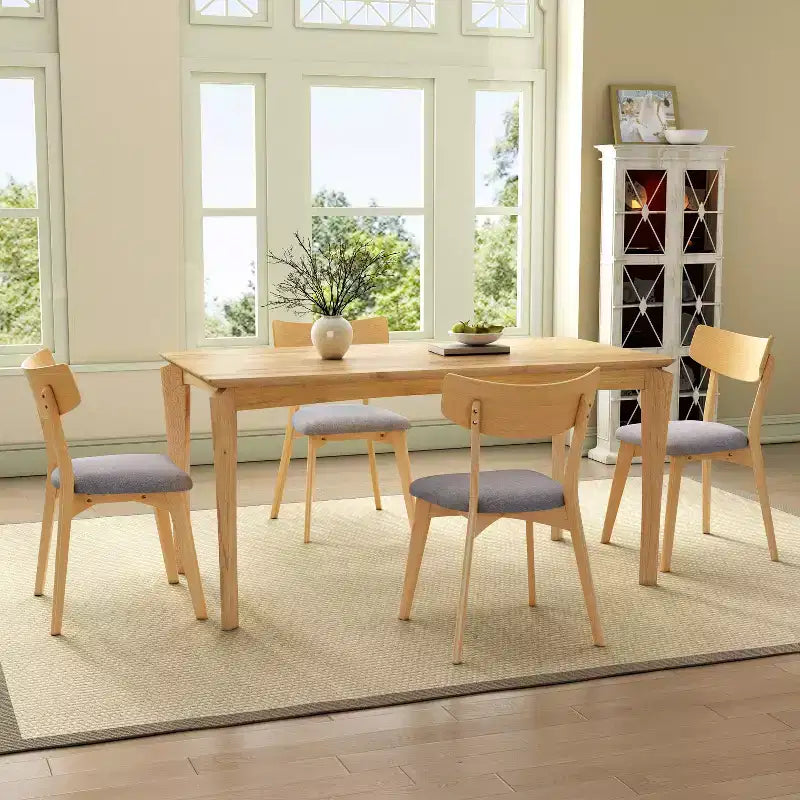 Christopher Knight Home Adrian 7-teiliges Esszimmertisch-Set aus Holz im Mid-Century-Modern-Stil mit gepolsterten Esszimmerstühlen