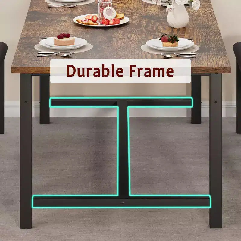 Set da pranzo 63 per 4-8 persone, ampio set da cucina allungabile con 2 panche imbottite per 6 persone, set da pranzo rettangolare da 3 pezzi per 4 persone