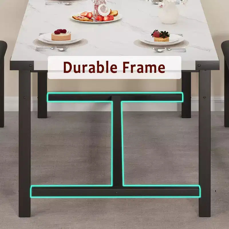 Set da pranzo 63 per 4-8 persone, ampio set da cucina allungabile con 2 panche imbottite per 6 persone, set da pranzo rettangolare da 3 pezzi per 4 persone
