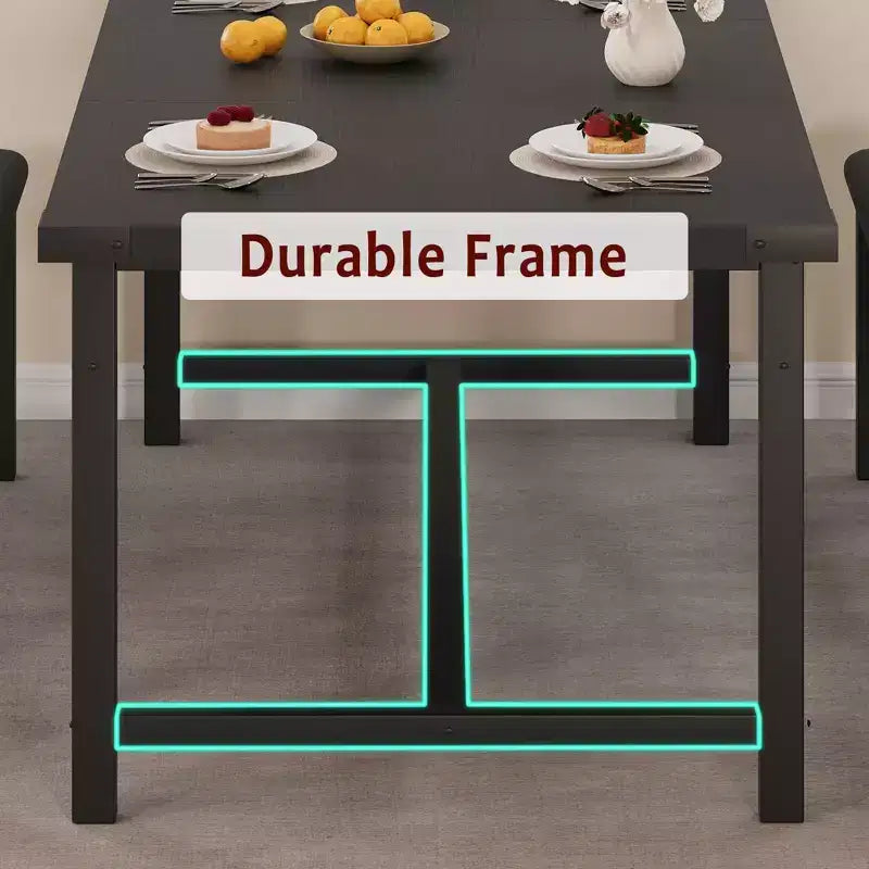Set da pranzo 63 per 4-8 persone, ampio set da cucina allungabile con 2 panche imbottite per 6 persone, set da pranzo rettangolare da 3 pezzi per 4 persone