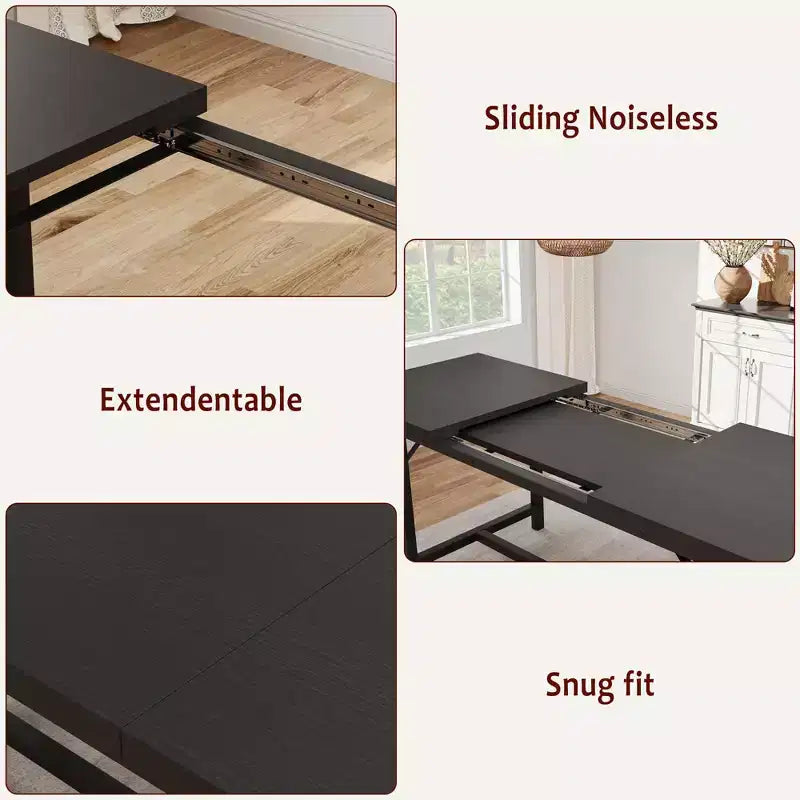 Set da pranzo 63 per 4-8 persone, ampio set da cucina allungabile con 2 panche imbottite per 6 persone, set da pranzo rettangolare da 3 pezzi per 4 persone