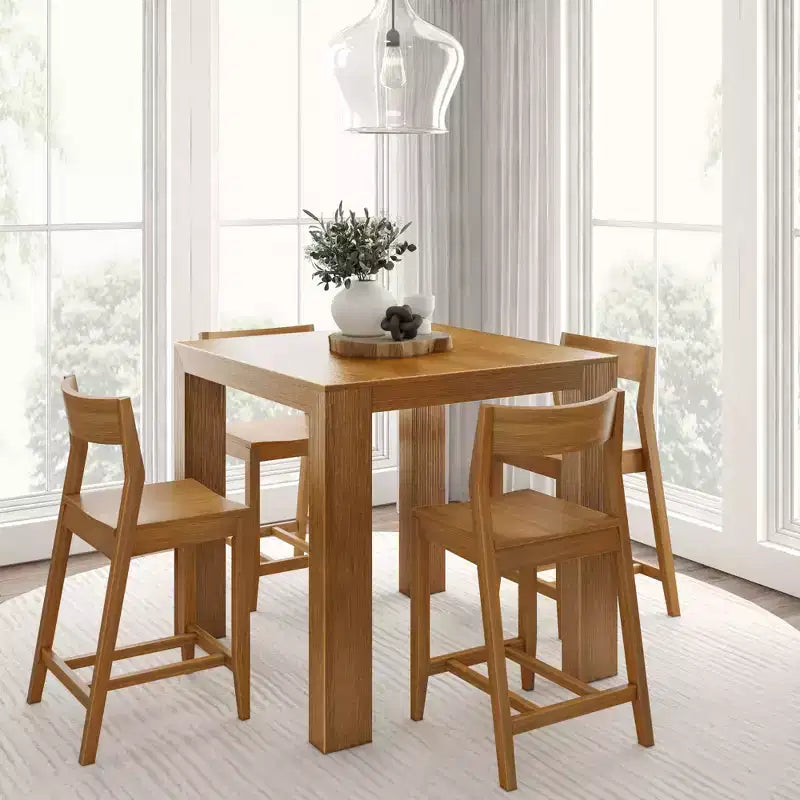 Plank and Beam Modern Counter High Table + 2 (2 pack) Modern Counter Chairs