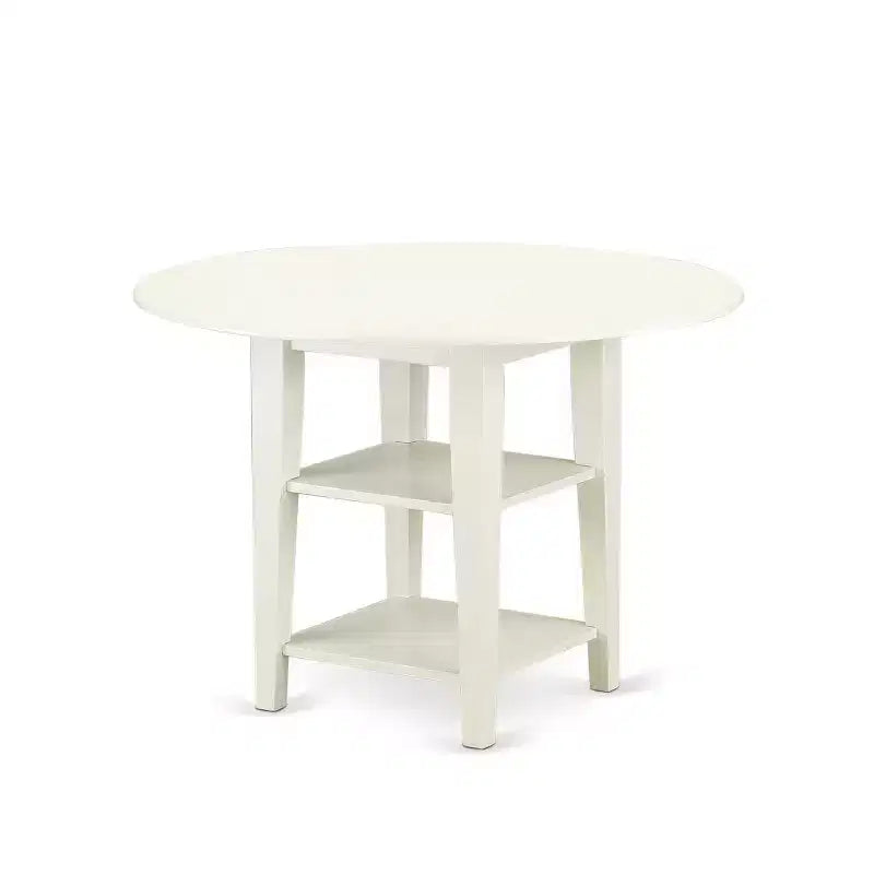 Set da pranzo Urban Oasis 3 pezzi - tavolo 20x42 e 2 sedie Parsons - gambe color bianco lino - tessuto grigio