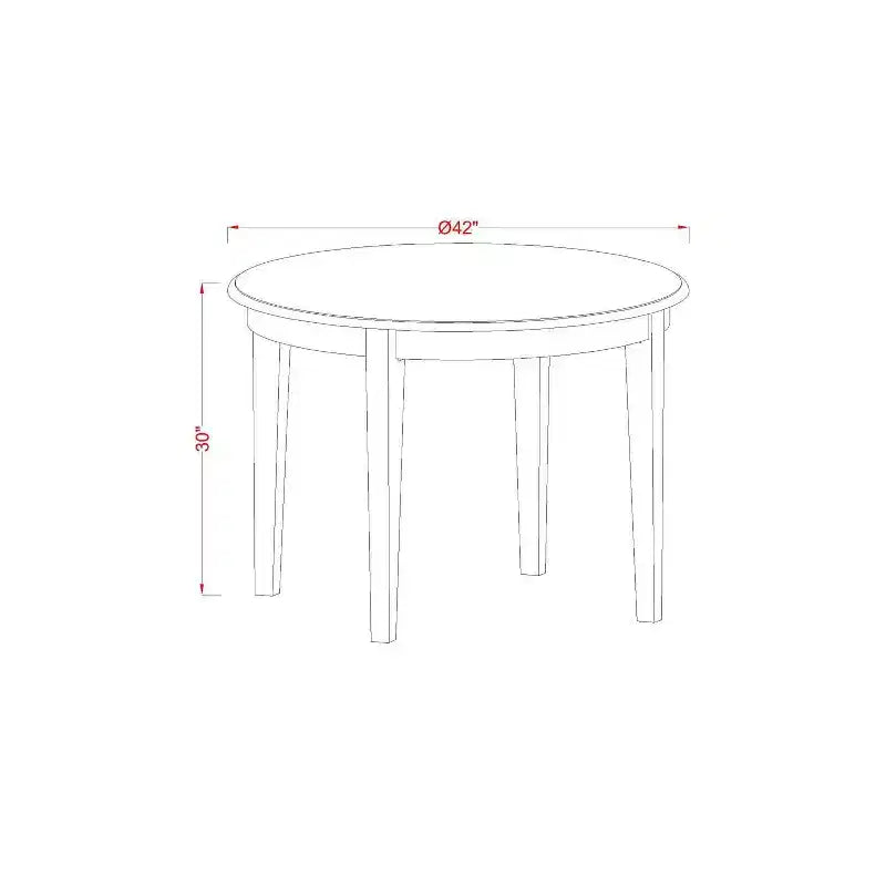 Rundes Terrassentischset, 42 Zoll großer Esstisch für den Außenbereich mit 4 Stühlen, Strand-Design