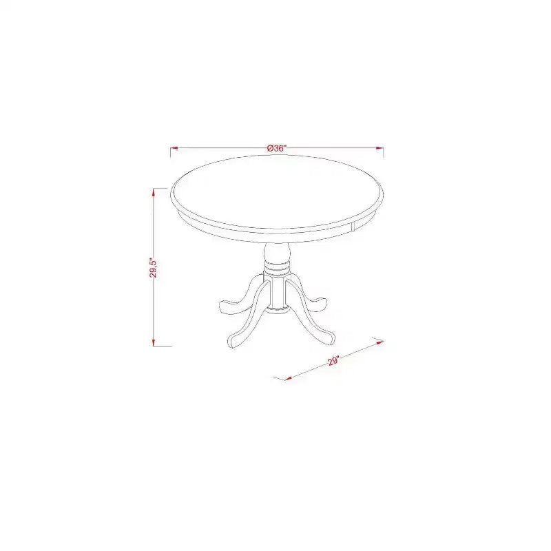 HomeStock 5-Piece Natural Oak Finish Solid Wood Top Dining table with 4 Chairs