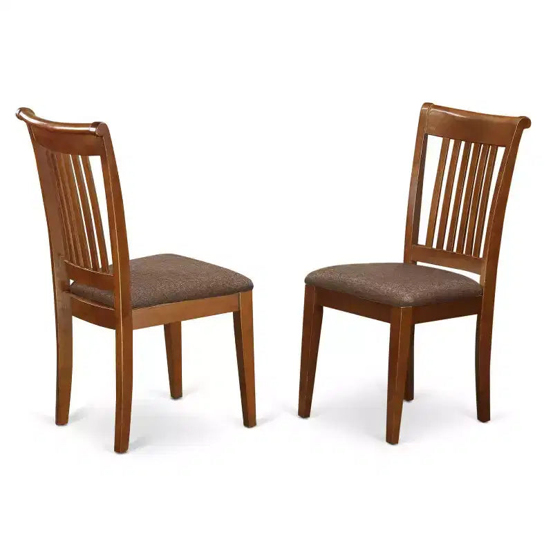 7-teiliges Küchen-Esszimmer-Set - Holztisch und Leinenstühle - rechteckig, 40x78 Zoll