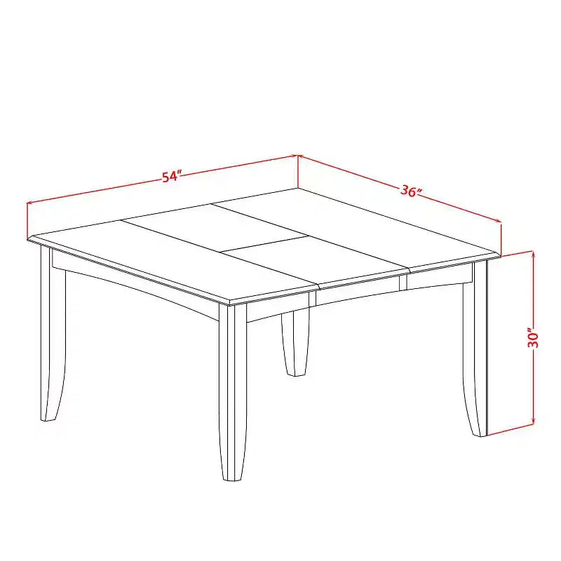 9 Piece Dining Room Set, Square Wooden Table with Butterfly Leaf and 8 Chairs, Black & Cherry Finish, 54 Inch