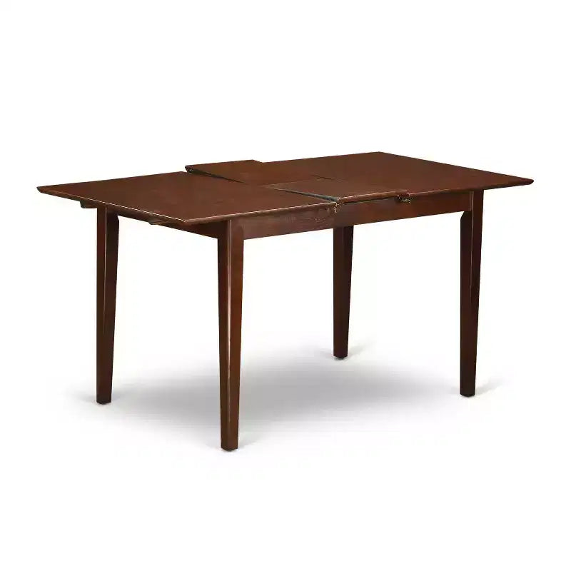 Chique eethoekset met 7 delen - rechthoekige tafel met inlegblad en 6 eetkamerstoelen - 32x60 inch