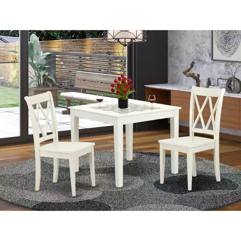 Kvadratni stolni set, 3-dijelni blagovaonski set - Moderni bistro stol i stolice