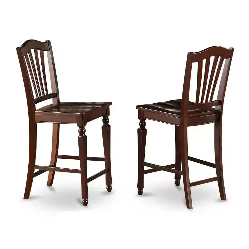 Modernes Pubtisch- und Küchenstuhl-Set - quadratischer 36-Zoll-Tisch mit 4 Hockern - Esszimmer-Set aus Hartholz