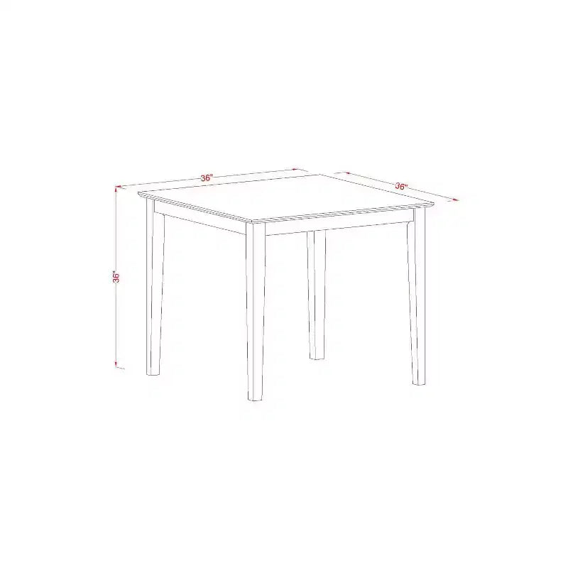 Modernes Pubtisch- und Küchenstuhl-Set - quadratischer 36-Zoll-Tisch mit 4 Hockern - Esszimmer-Set aus Hartholz