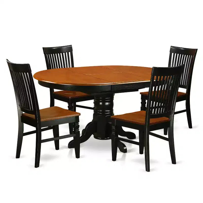 Set da pranzo toscano da 5 pezzi - tavolo ovale e 4 sedie - finitura ciliegio nero - set da cucina