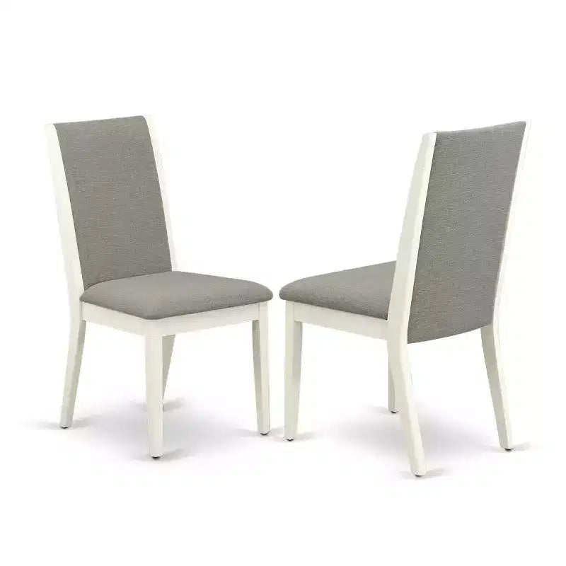 Moderne 3-teilige Essgruppe - Tisch und 2 Stühle - Finish in Leinenweiß